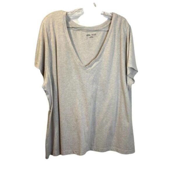 Ava & Viv Women's Casual‎ V-neck Collar Plus Size T Shirts Summer Tops Tee - Picture 2 of 4